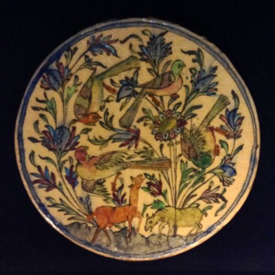 Iran-Persia-Hand-Painted-Pottery-Glazed-Ceramic-Tile